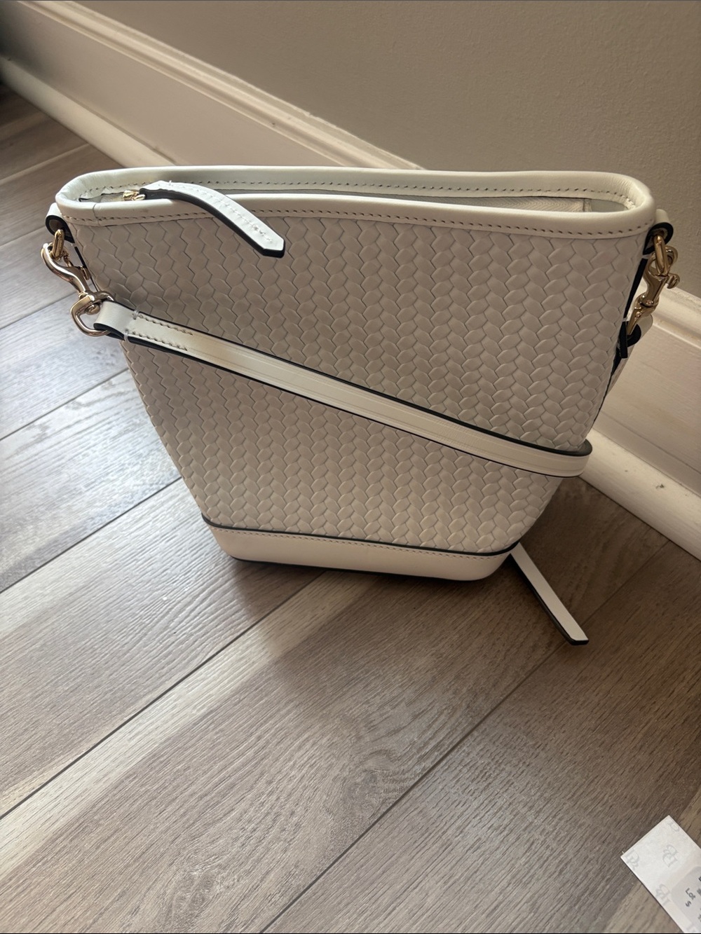 Dooney & Bourke White Woven-Texture mini hobo Crossbody with Hardware - Picture 4 of 9